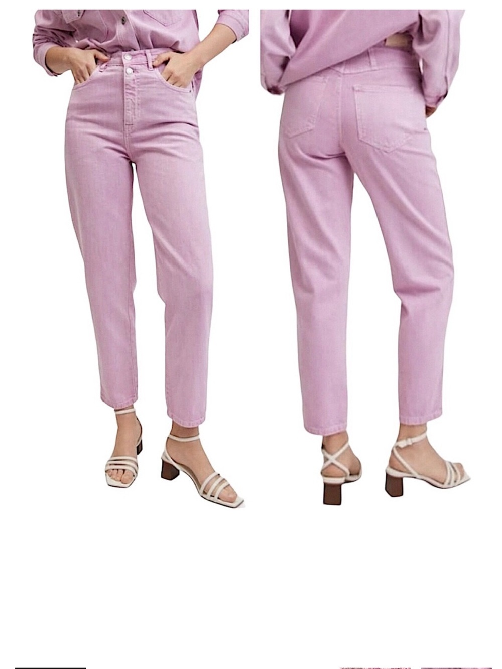 MANGO MNG Pink High Rise Mom Jeans Size 6